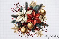 Golden Christmas Decor Clipart Bundle PNG Product Image 11