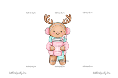 Pink Christmas Cookie Clipart Set Product Image 7