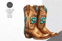 Western clipart, Cowboy boots clipart, Boots clipart Product Image 1