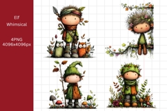 Watercolor Elf, Whimsical, Product Image 1