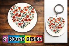 Heart of Flowers Round Design for Sublimation PNG Product Image 1