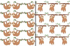 Sloth pattern backgrounds - 8 digital papers Product Image 5