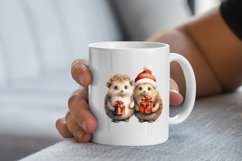 Cute Christmas Hedgehog Clipart, Hedgehog sublimation Product Image 2