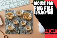 Whimsical Bloom: 3D Embroidered Sublimation Mouse Pad Product Image 1