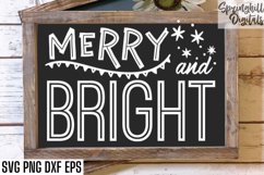 Merry and Bright Christmas Holiday T-shirt or Sign Svg File Product Image 2