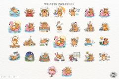 Pool Day Highland Cow Clipart Product Image 4