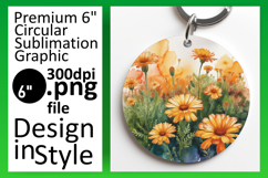 Charming Keychain Circle PNG Artwork , Flowers Product Image 1