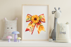 Vibrant Boho Sunflower Coquette Bow Clipart Product Image 7