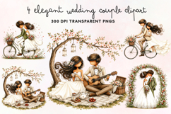 Elegant Wedding Couple Clipart PNG Product Image 1