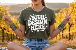 autumn sweatshirt mockup, sweatshirt mockup, apparel mockup Product Image 5