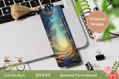Night Forest Bookmark Template, Butterfly Bookmark Printable Product Image 1
