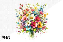 Spring Flowers Sublimation - Clipart PNG Design Product Image 1