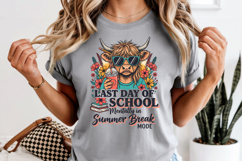 Last Day of School PNG, Summer Break Cow Sublimation Design Product Image 7