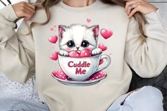 Valentines Day Kitty Cups Clipart PNG Product Image 1