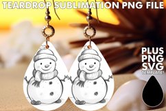 Jolly Snowman Teardrop Earring Design PNG Product Image 1