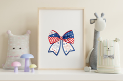 Fourth of July Coquette Bow Clipart, baseball bow, glove bow Product Image 7
