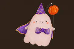 Cute Halloween Ghost Clipart , Hand Drawn Spooky Digital Product Image 6