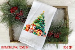 Tree PNG. Christmas Kitchen Towel Sublimation Product Image 1