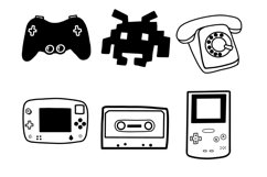 Retro Elements Set 1 Procreate Brush Stamps, 30 Retro Icons Product Image 8