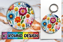 Ornate Floral 3D Embroidery Sublimation Circle Product Image 1
