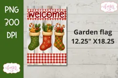Merry Christmas garden flag PNG, Christmas stockings PNG Product Image 2