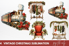 Vintage Christmas Clipart Sublimation Product Image 1