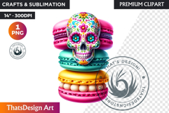 Pastel Floral Day of the Dead Clipart PNG,sugar skull design Product Image 1