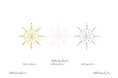 Pink Gold Silver Snowflakes PNG Set Product Image 7