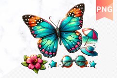 Summer Butterfly Sublimation - Clipart PNG Design Product Image 1