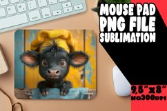 Cute and Funny Mouse Pad Cow PNG Product Image 1