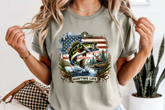 Patriotic Hunting Life PNG, American Flag Bass &amp; Deer Design Product Image 8