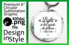 Charming Round Design Keychain Artwork , Religious Product Image 1