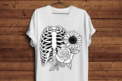 Rib Cage Floral PNG | Skeleton Sunflower Rose PNG Product Image 4