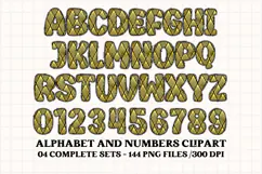 Black and Gold Alphabet png clipart, gold letters doodle Product Image 2