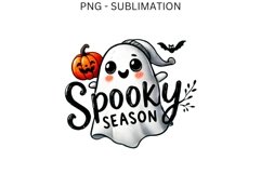 Adorable Spooky Ghost Sublimation Design for T-Shirt Product Image 4