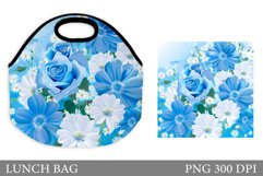 Flowers Lunch Bag Design. Rose Lunch Bag Sublimation Product Image 1