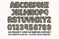 Kids Cartoon Alphabet clipart, kids cartoon letters doodle Product Image 2