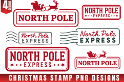 Christmas Stamp Clipart, Christmas Retro sublimation PNG Product Image 1