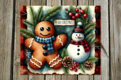 Christmas Snowman & gingerbread | Skinny tumbler design PL2 Product Image 4