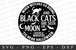 Black Cat Are Seen The Moon Svg | Halloween Svg | Cricut Product Image 1