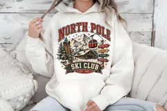 North Pole Ski Club PNG, Christmas Vintage Ski Sublimation Product Image 6