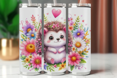 Tumbler Wrap 20 oz - floral hedgehog Product Image 1