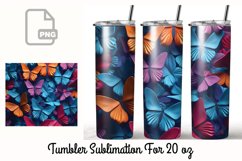 3D Butterfly 20 oz Tumbler Wrap Sublimation Product Image 1