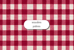 Classic red and white gingham seamless checkered pattern Product Image 1