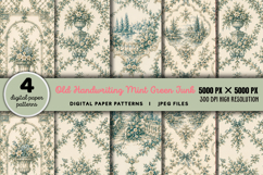 Old Handwriting Mint Green Junk Journal JPG Product Image 1