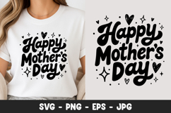 Happy Mothers Day Fun Lettering SVG PNG Product Image 1
