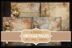 4 Vintage Floral Digital Papers I Junk Journal Pages Product Image 1