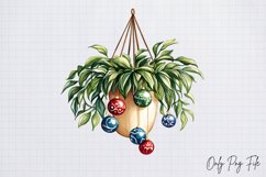 Cozy Christmas Houseplant Clipart Bundle PNG Product Image 9