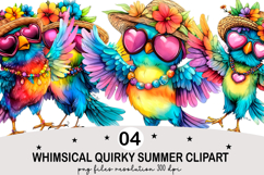 Whimsical summer Clipart Watercolor png Product Image 2