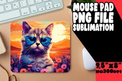 Floral Cat Mouse Pad for Print Sublimation PNG Product Image 1